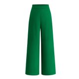 Calças Largas Btfbm Femininas Elásticas De Cintura Alta Palazzo Green