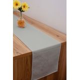 Caminho Trilho De Mesa Tecido Piquet Cinza 1,40x0,35