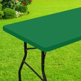Toalha De Mesa Smiry Impermeável, Elástica, Ajustada Para Mesa De 8 Pés, Hunter Green