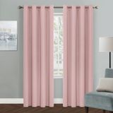 Cortinas Mysky Home Rosa Com 203 Cm De Comprimento, Ilhó, Escurecimento Da Sala
