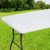 Toalha De Mesa Smiry Retangular Elástica Ajustada 110x180cm Vinil Branca