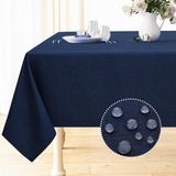 Toalha De Mesa Smiry Linen Texturizada Impermeável 140x140cm Navy