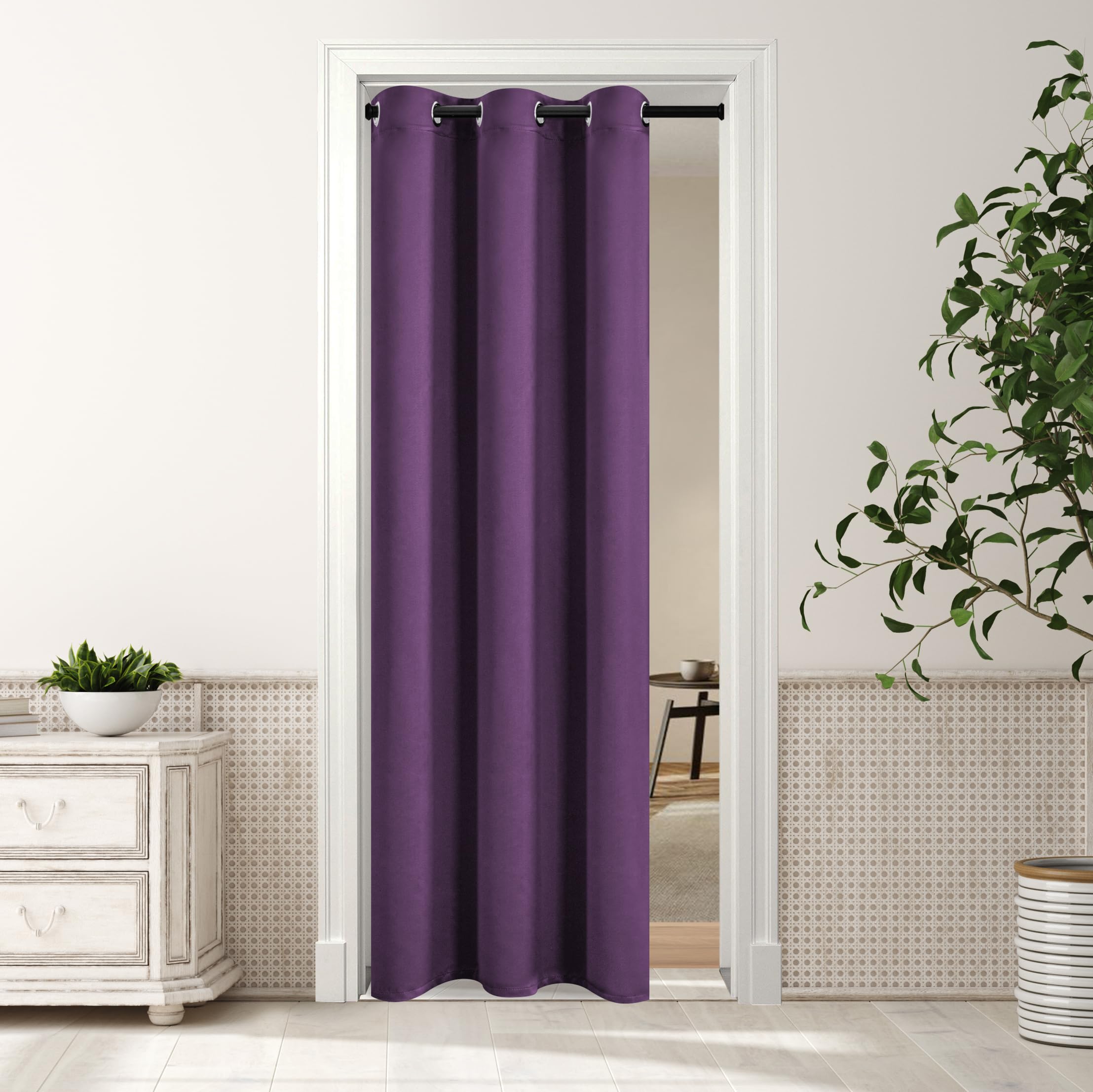 Cortinas De Porta Blackout Mysky Home Grommet Top 86x203cm Roxas