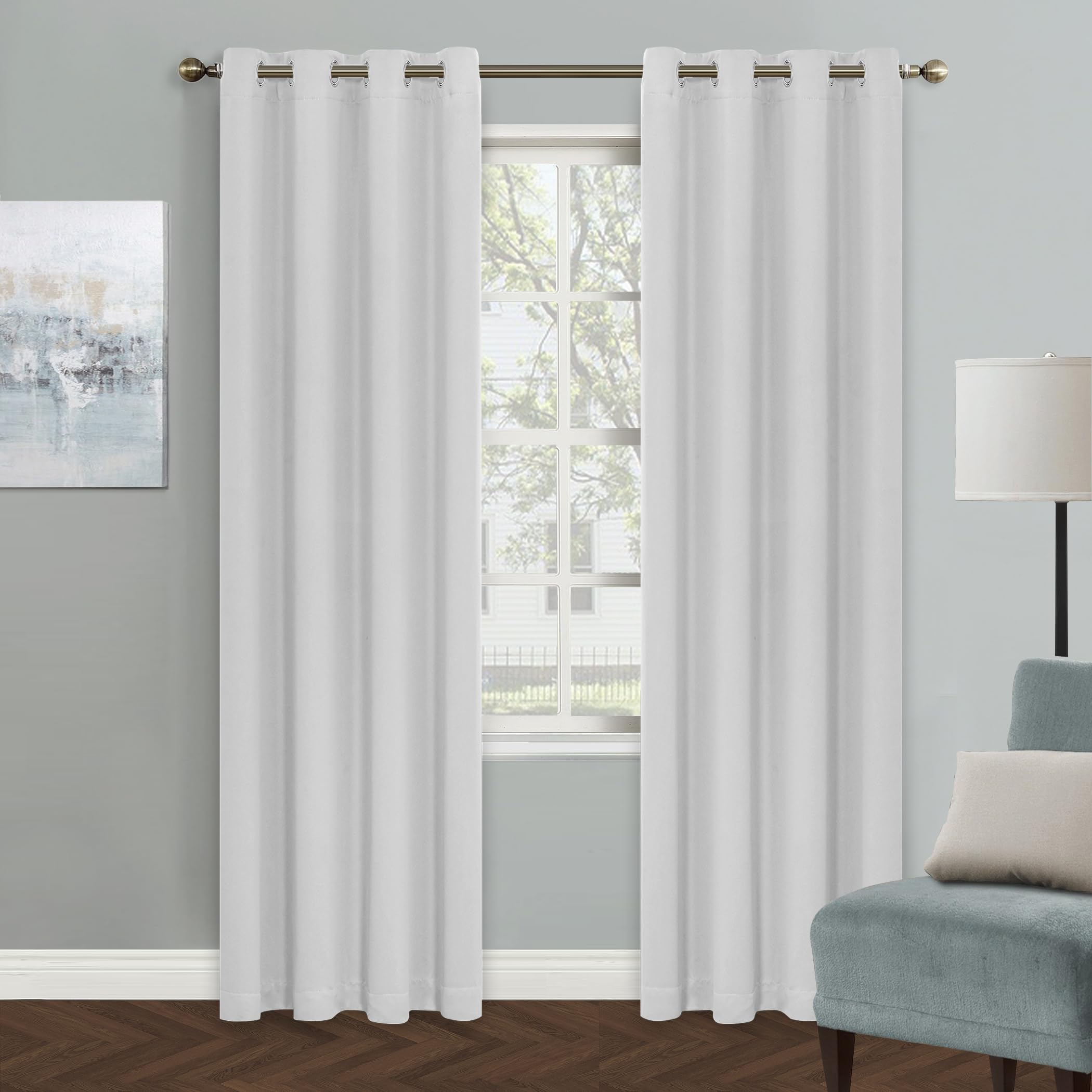 Cortinas Mysky Home Branco Acinzentado 203x203cm Para Quarto X1