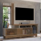 Estante Home Theater 2 Portas Com Espelho Led Frizz Plus - Fendi/naturale