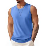 Camiseta Sem Mangas Tricotada Coofandy Para Homens Azul