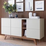 Buffet 3 Portas Detalhadas Noronha Off White Matte/freijó