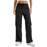 Calças Cargo Crz Yoga Leves Para Mulheres Pretas Xx-small