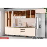 Cozinha Completa 7 Peças Connect 3 Aéreos 2 Balcões 1 Paneleiro 1 Complemento C5p77 Off White