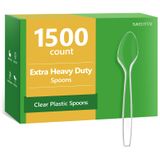 Colheres De Plástico Saeuyvb 1500 Unidades Premium Descartáveis Transparentes