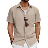 Camisa Pj Paul Jones De Algodão Casual Para Homens De Manga Curta Cáqui