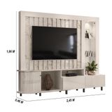 Estante Home Theater 1 Porta 2 Gavetas Com Led Le Mans - Calacata/off White