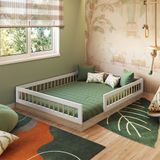 Cama Casal Montessoriana 144x195cm Aveiro Oak Branco