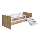 Cama Solteiro Infantil Montessoriana Aveiro Oak Branco
