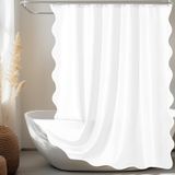 Cortina De Chuveiro Ortigia Tecido Recortado Branco 180x180cm