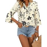 Blusa Feminina Lookboho, Manga 3/4, Peplum, Decote Em V, Preta L