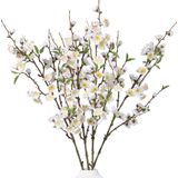 Galhos Artificiais De Flor De Cerejeira Florisso 4 Peças Brancas