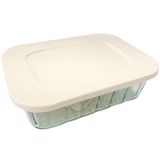 Pote De Vidro Retangular Com Tampa 1l Natural - Vitazza