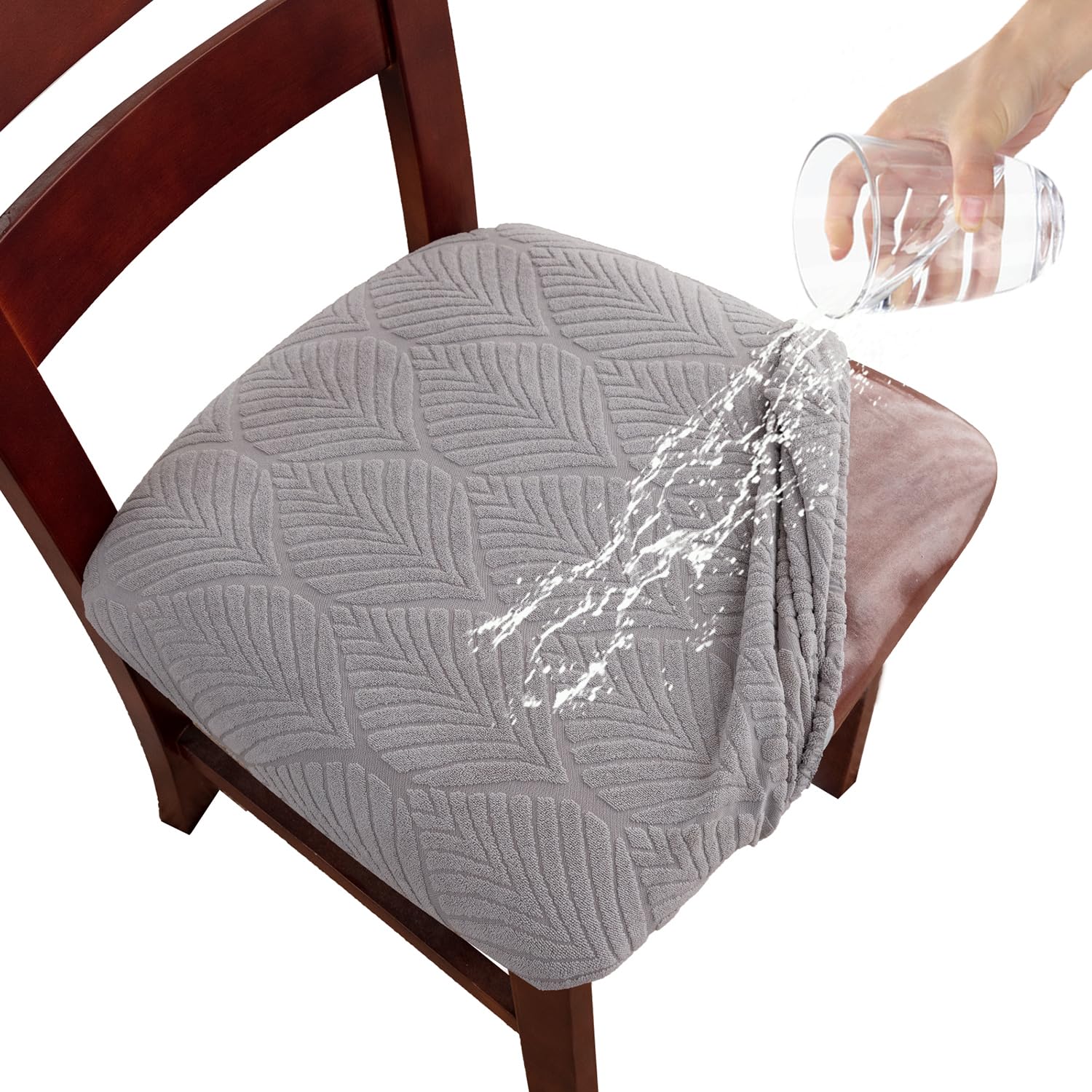 Capa De Cadeira Seat Gute Suede Com Laços Elásticos E Botões (pacote Com 4)