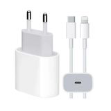Carregador Turbo Carga Rápida + Cabo/Fonte Tipo USB-C 20W Carga Rápida Compatível iPhone/iPad X XR XS 11 12 13 14 15