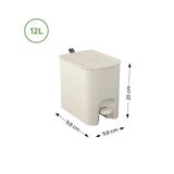 Lixeira Borboleta Com Pedal 12lt Light Gray 10661/0468 Coza