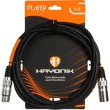 Cabo Para Microfone Player Xlr(f) X Xlr(m) 3m Preto Hayonik