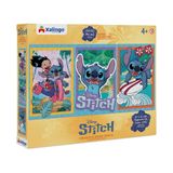 Quebra-cabeça 3 Cenas Stitch 3x100 Peças - Xalingo