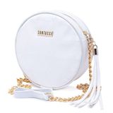 Bolsa Redonda Transversal Casual Feminino Zíper Estilo Alça Corrente Dia A Dia