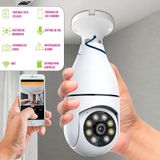 Câmera Ip Lâmpada 360 Wifi Visão Panorâmica Segurança