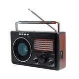 Rádio Portátil Bluetooth Am/fm Retrô Pen Drive Pilha Bivolt Recarregável Le-609