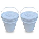 Balde Para Iscas 20 L E Tampa Rosca - Kit 2 Pçs