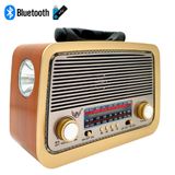 Rádio Portátil Bluetooth Rádio Retrô Vintage Recarregável A-6080t Usb Mp3 Tf Bluetooth Am Fm