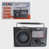 Rádio Portátil Bluetooth Am/fm Retrô Pen Drive Pilha Bivolt Recarregável Le-609