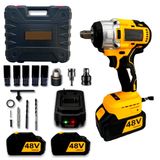 Furadeira E Chave De Impacto 48v Portátil Recarregável
