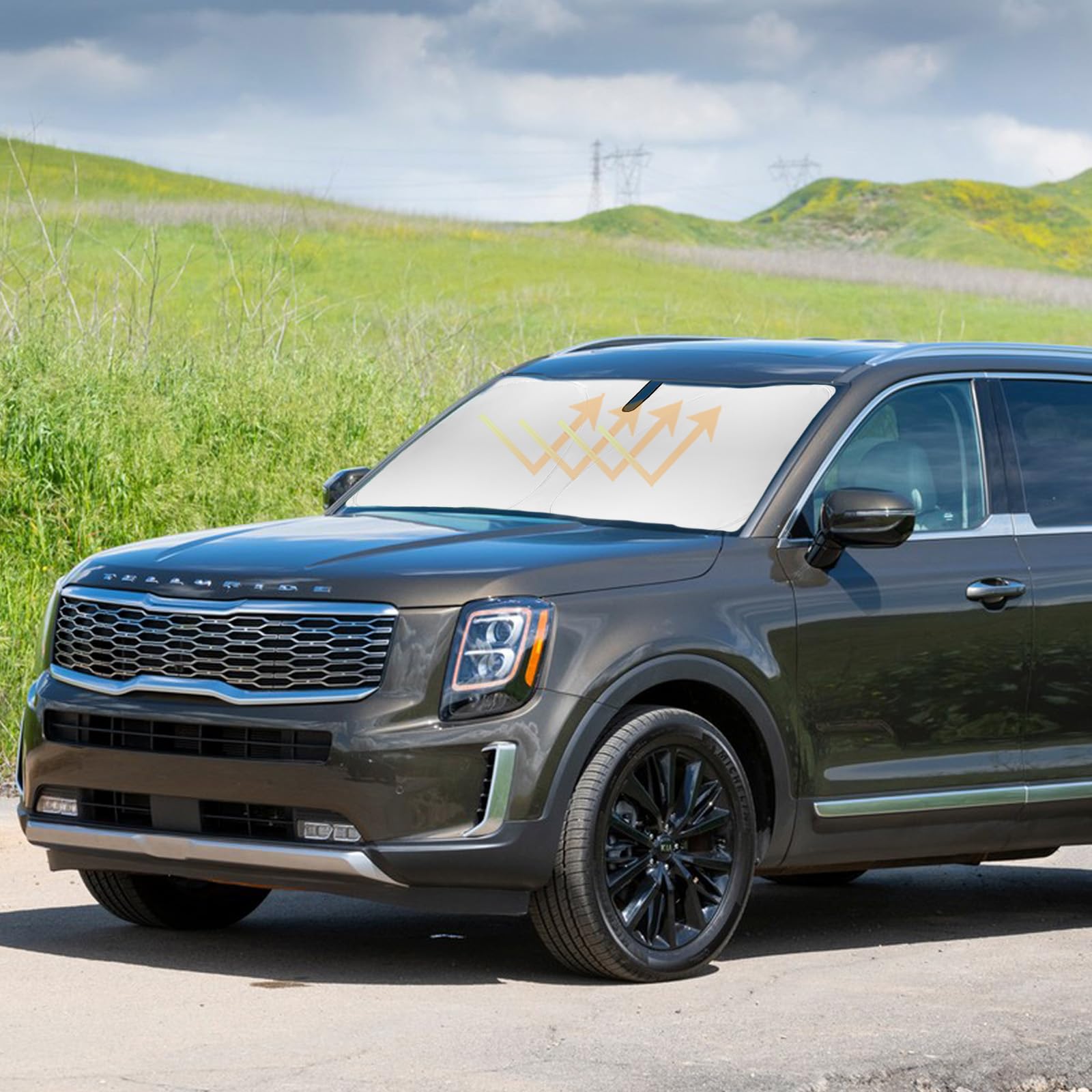 Car Sun Shade Slogento Pára-brisa Para Kia Telluride