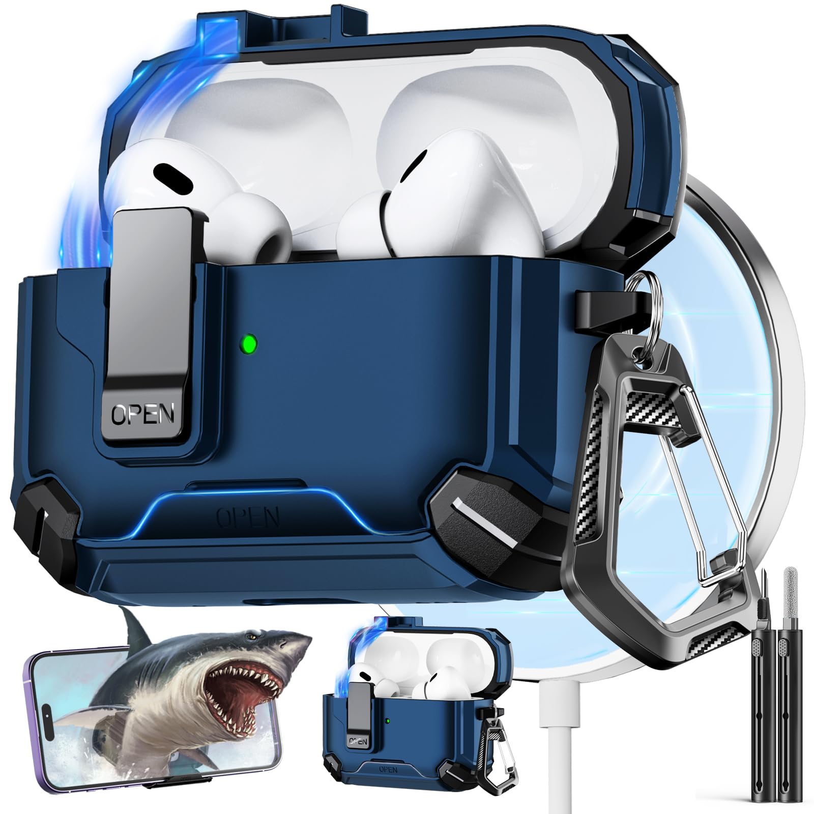 Capa Com Suporte De Telefone E Kit De Limpeza Para Airpods Pro