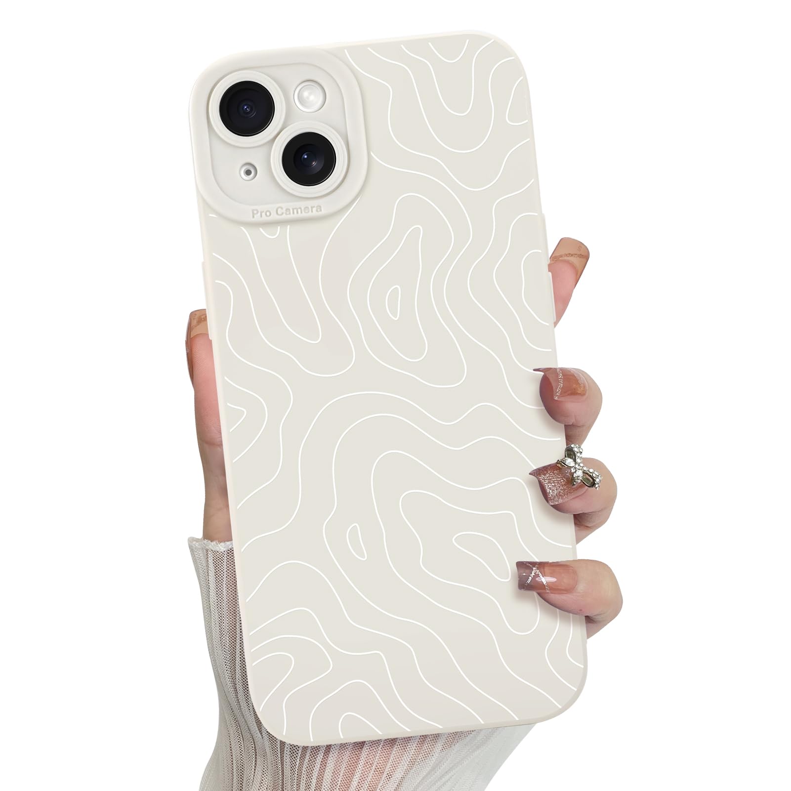 Capa De Telefone Mzelq Para Iphone 15 Plus Silicone Wave Ripple