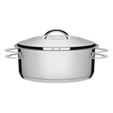 CACAROLA SOLAR RASA EM ACO INOX FUNDO TRIPLO COM TAMPA E ALCAS 28 CM 7,1 L TRAMONTINA