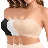 Sutiã Sem Alças Finduself, Antiderrapante, Acolchoado, Bandeau Wireless