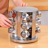 Organizador De Condimentos Vidro Giratório Inox Cozinha