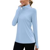Camisa De Sol Feminina Luyaa De Manga Comprida Upf 50+ Azul