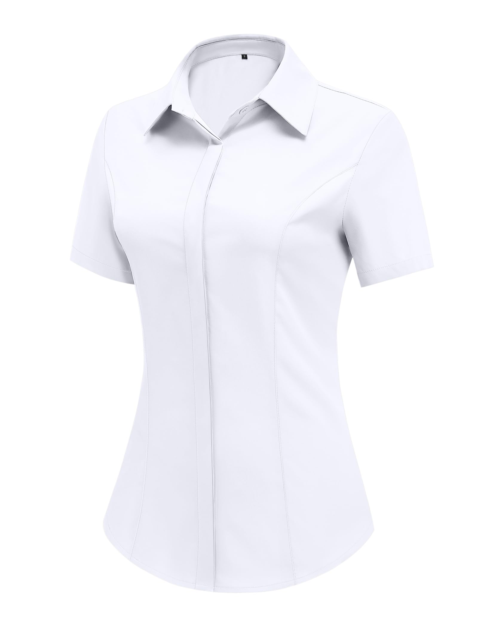 Blusa Feminina Hotouch Com Botões, Manga Curta, Branca, Xl