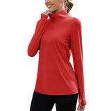 Camisa De Sol Feminina Luyaa Upf 50+ De Manga Comprida Vermelha