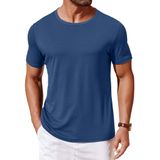 Camiseta Coofandy De Manga Curta Para Homens Azul Jeans