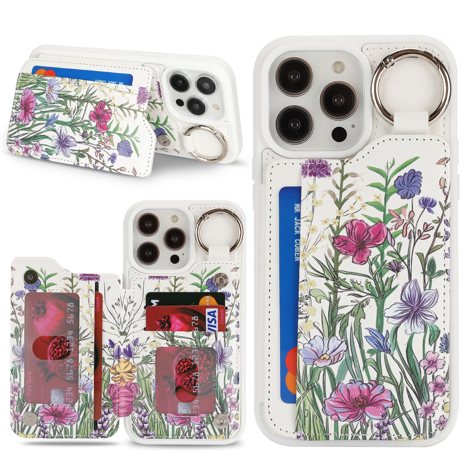 Capa De Telefone Hpara Iphone 14 Pro Max Com Carteira Porta-cartões