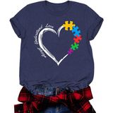 Camiseta Feminina Ovazly Autism Awareness Com Estampa De Manga Curta