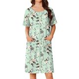 Roupão De Banho Feminino Ekouaer Curto Com Zíper Leve S-3xl Floral
