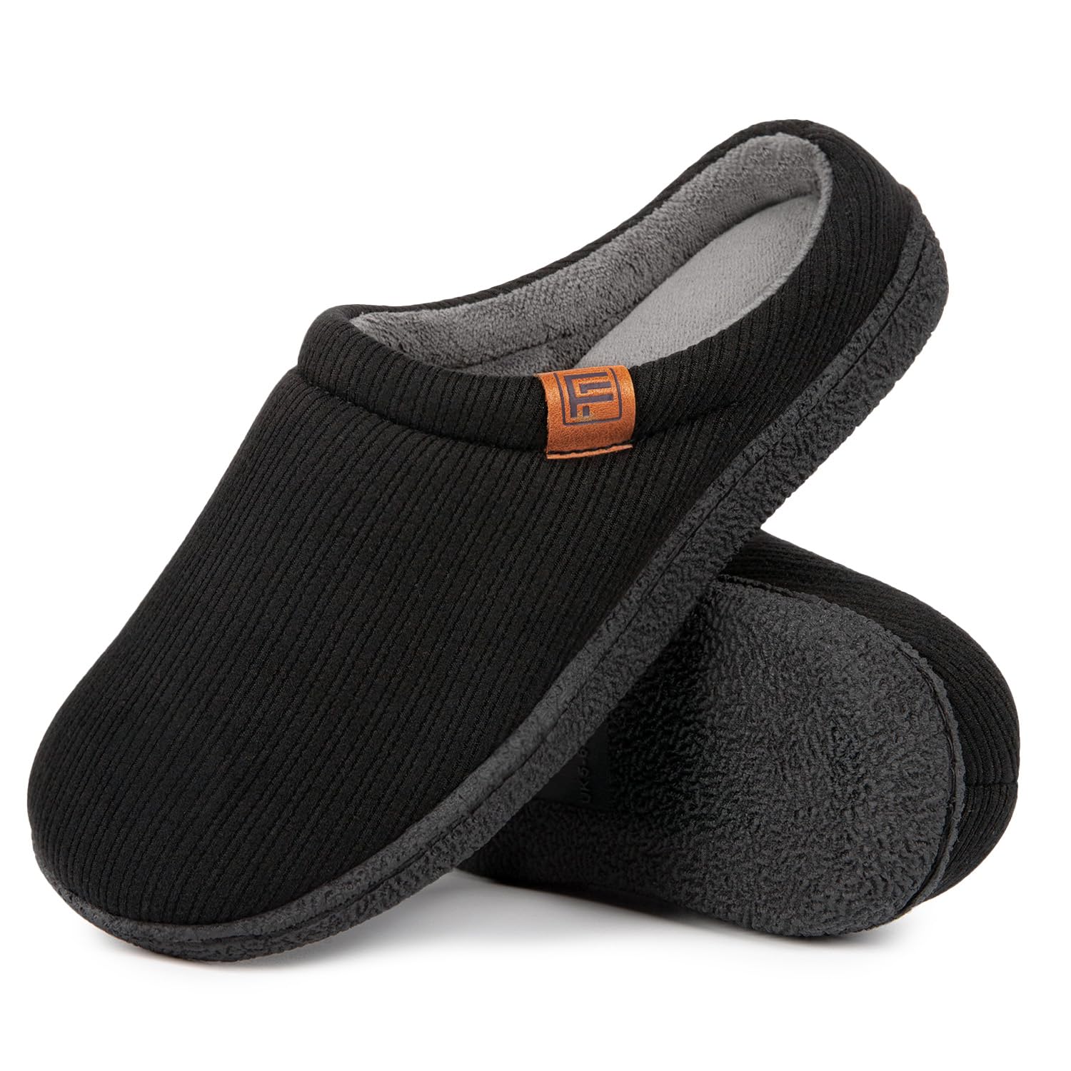 Chinelos Familyfairy Memory Foam Knit Pretos Para Mulheres