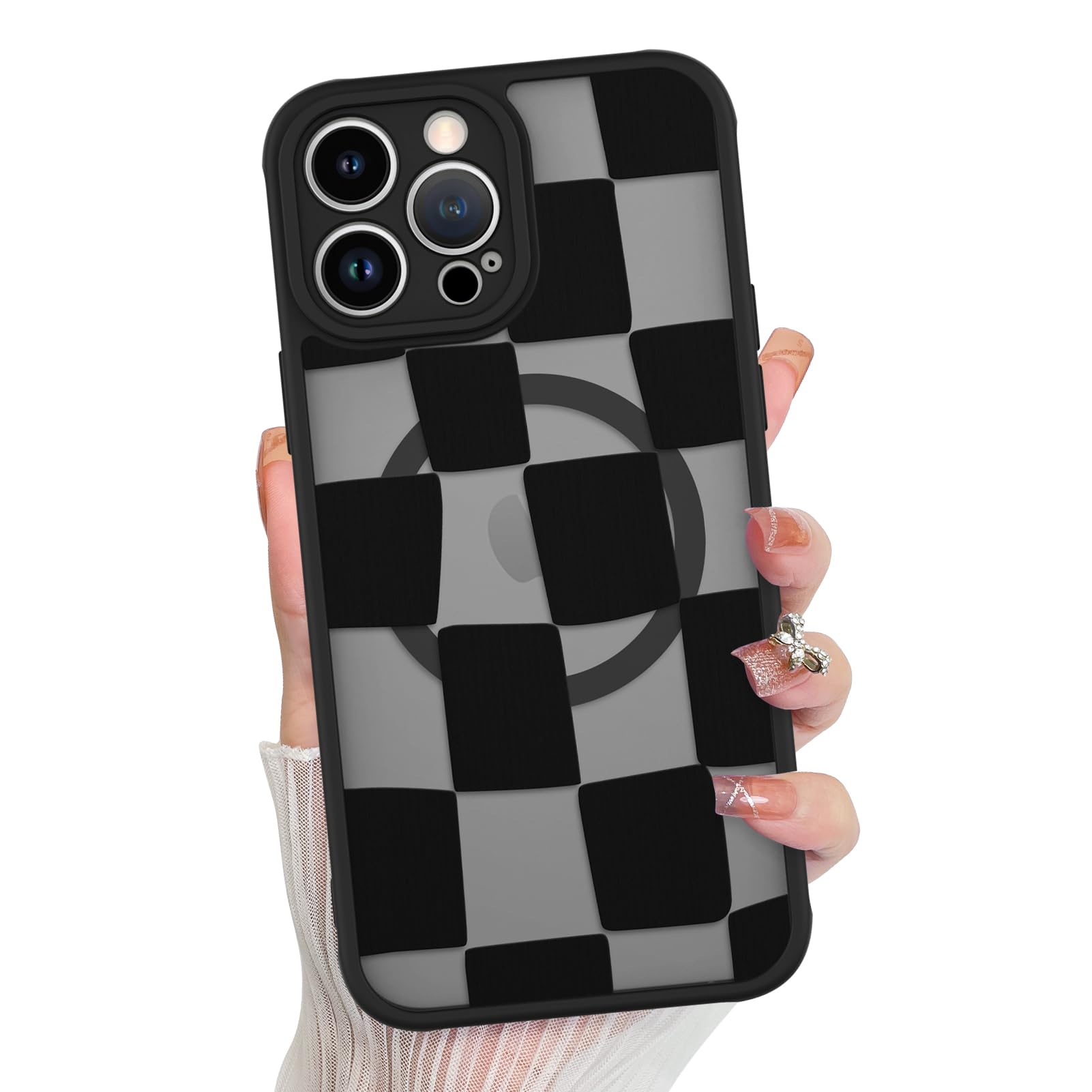 Capa De Telefone Kanghar Para Iphone 14 Pro Max Checkered Matte