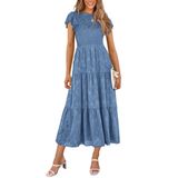 Vestido Midi Prettygarden Com Estampa Floral De Verão 2025 Para Mulheres